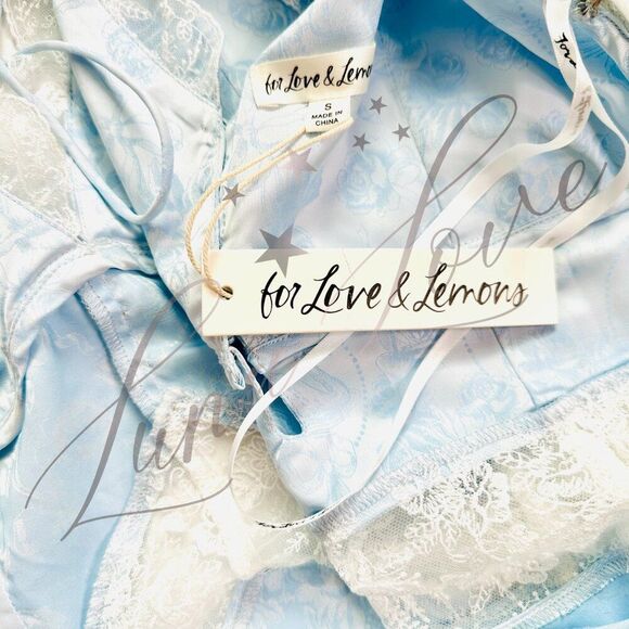 FOR LOVE & LEMONS Hattie Jacquard Maxi Dress In Blue (size S) NWT - Picture 11 of 13